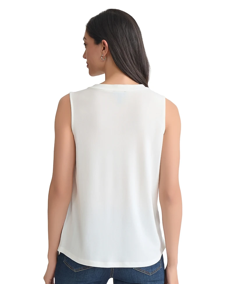Jones New York Women's Crepe Sleeveless V-Neck Top