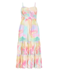 City Chic Women's Kalea Swirl Print Maxi Dress