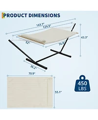 gaomon 450 Lbs Capacity, 2 Person Outdoor Hammock for Patio, Backyard, Garden, Beach