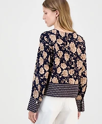 Nautica Women's Long-Sleeve Border-Print Blouse