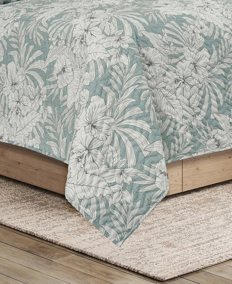 Salt Life Auckland Floral 3-Piece Quilt Set, Full/Queen