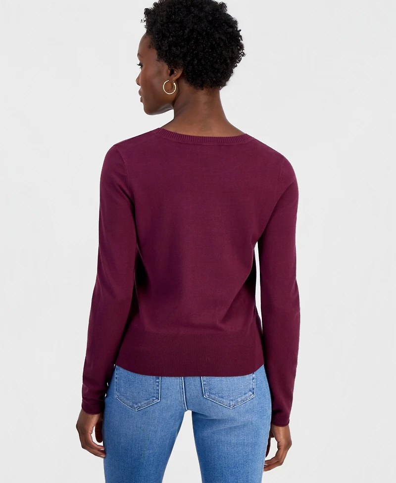 I.n.c. International Concepts Petite Fitted Long-Sleeve Crewneck Sweater, Macy's Exclusive