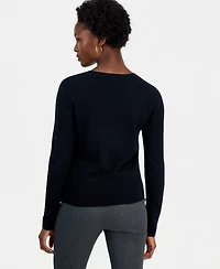 I.n.c. International Concepts Petite Fitted Long-Sleeve Crewneck Sweater, Macy's Exclusive