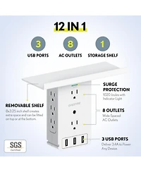 Overtime Outlet Shelf Charging Station 3 Usb Ports