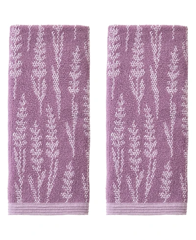 Skl Home Lavender Silhouette Jacquard Curved 2-Piece Hand Towel Set