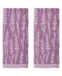Skl Home Lavender Silhouette Jacquard Curved 2-Piece Hand Towel Set