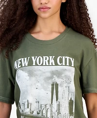 Rebellious One Juniors' Cotton Nyc Graphic T-Shirt