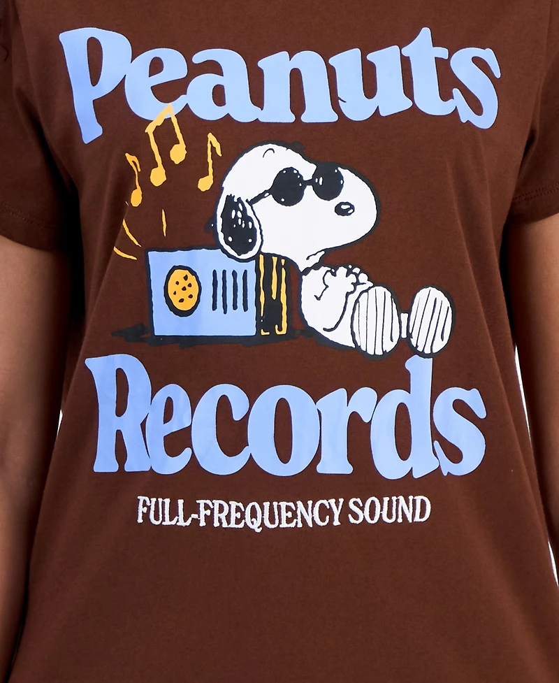 Snoopy Juniors' Peanuts Records Graphic Print T-Shirt