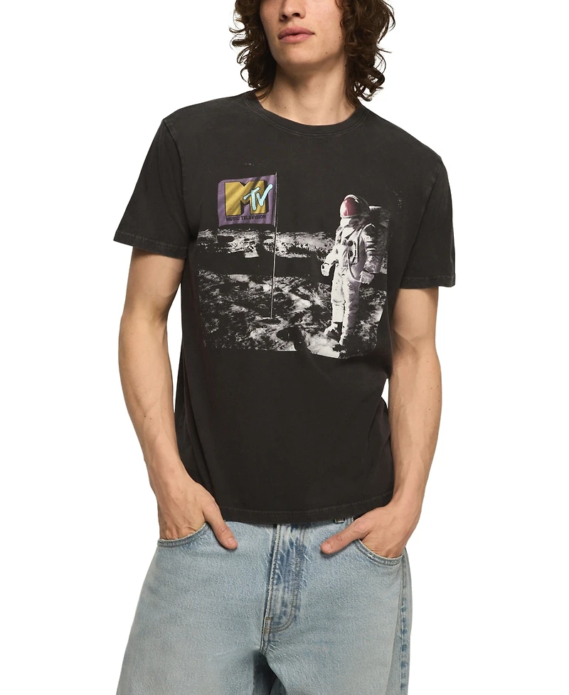 Lucky Brand Men's Mtv Moon Man Graphic T-Shirt