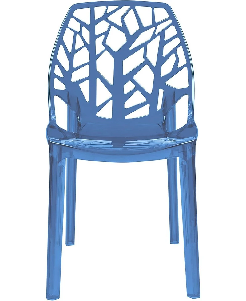 Cornelia Modern Spring Cut-Out Tree Design Stackable Dining Chair