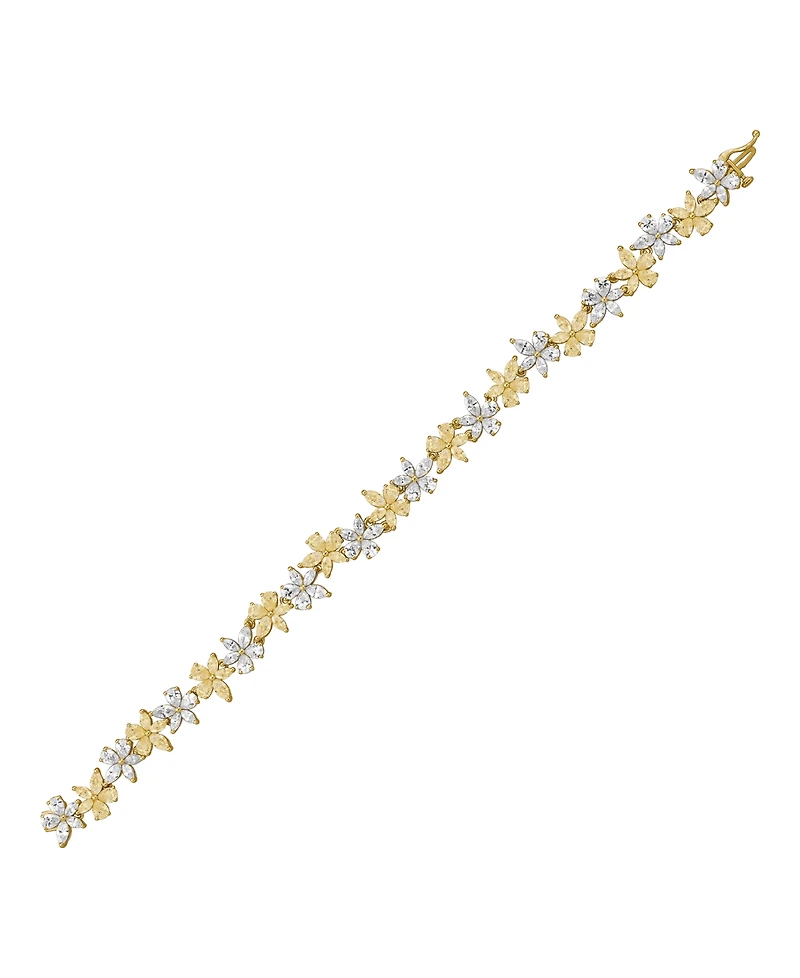 Arabella Yellow & White Cubic Zirconia Bracelet in 14k Yellow Gold-Plated Sterling Silver