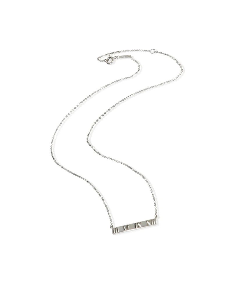 Pre-Owned Tiffany & Co Sterling Silver Atlas Pierced Bar Pendant
