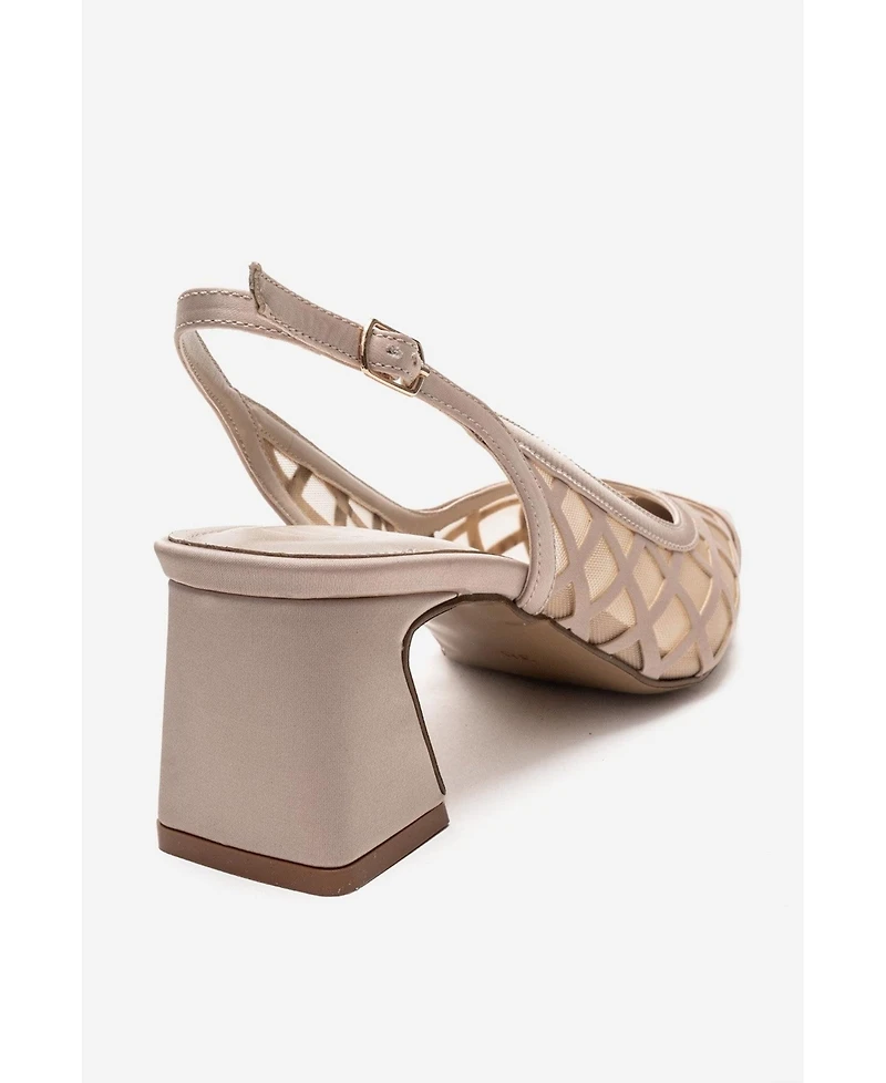 Prologue Shoes Alveron Block Heel Mesh Pump