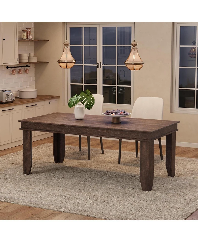gaomon 71 in Long Kitchen Farmhouse Dining Table for Dining Room, Kitchen, 6-8 People