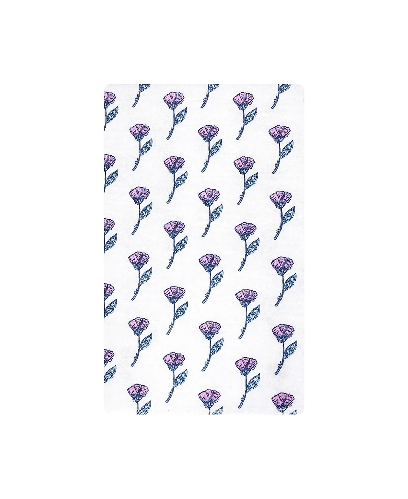 Hudson Baby Girl Cotton Poly Flannel Burp Cloths -Pack