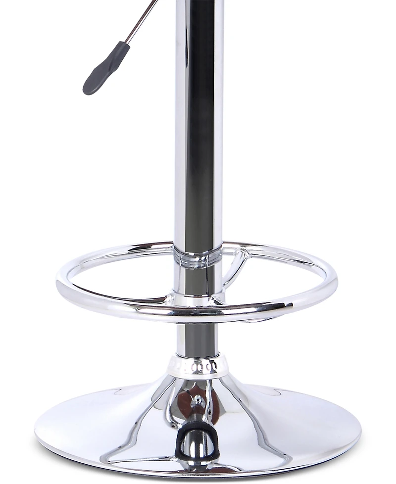 Java Barstool in Chrome finish with Walnut wood and Cream Faux Leather