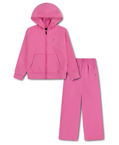 Jordan Girls' 4-6X Brooklyn Hooded Sweatshirt and Pant, 2-Piece Set
