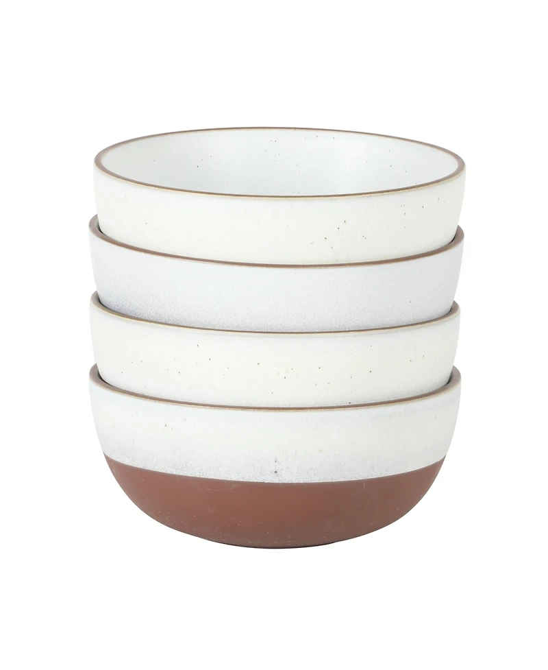 Gibson Home William Crest 4 Piece Cereal Bowl Set, 6.25 inch Round Stoneware Reactive Bowls, Soup, Dessert & Snack Bowls