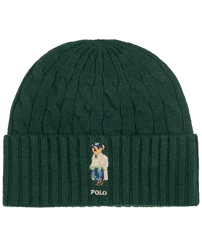 Polo Ralph Lauren Men's Cable Litchfield Bear Beanie Hat