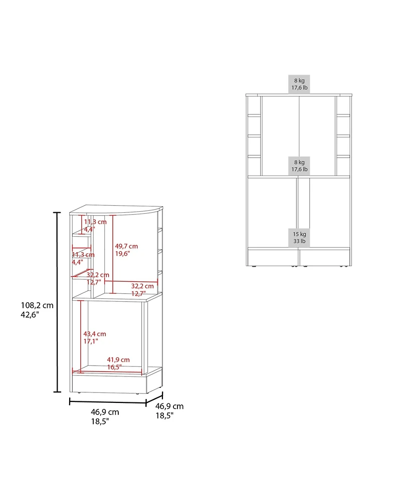 Flynama 2-Door Bar Cabinet with 8 Wine Bottle Compartments, Compact Freestanding Home Bar Storage