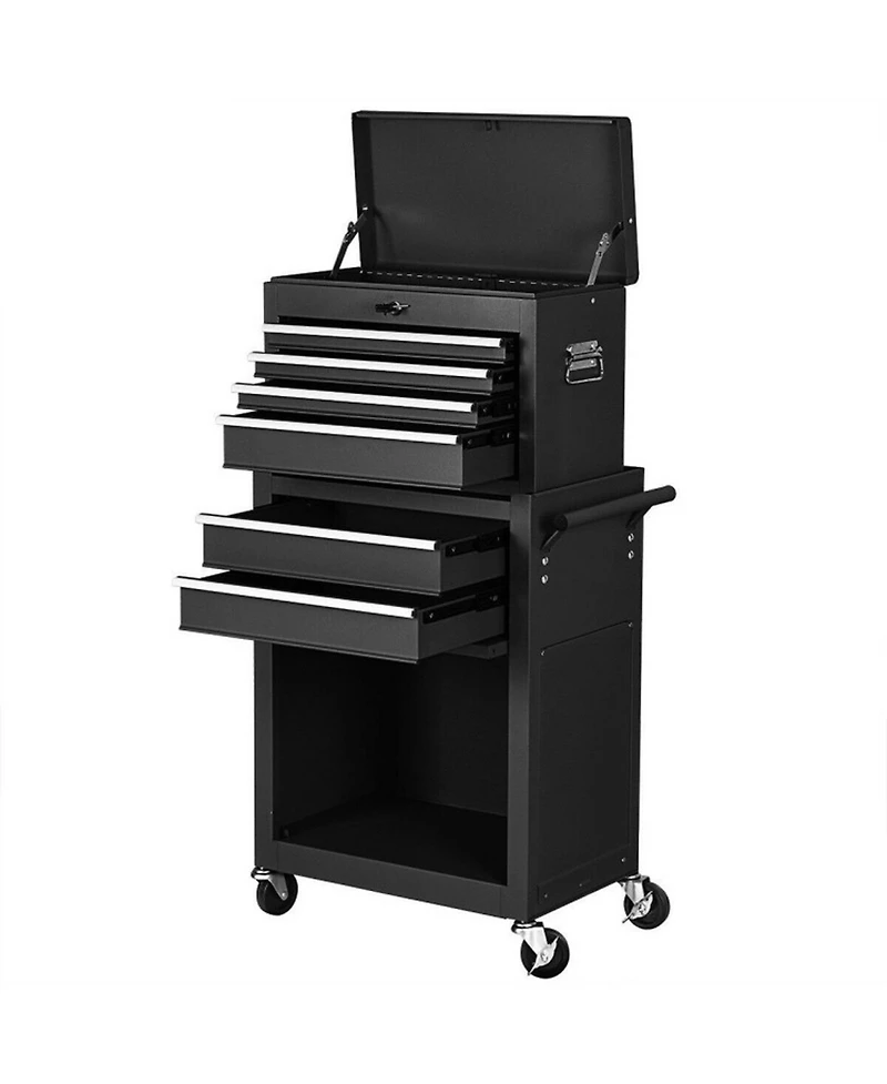 Gouun 42.5 Inch Rolling Steel Tool Cabinet with Drawers and Detachable Top Chest