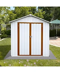 Mondawe 4feet 6feet Outdoor Metal Storage Sheds Apex Roof Garden Tool Storage with Lockable Doors