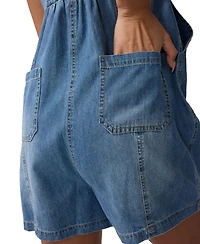 Ingrid + Isabel Maternity Sleeveless Soft Denim Romper