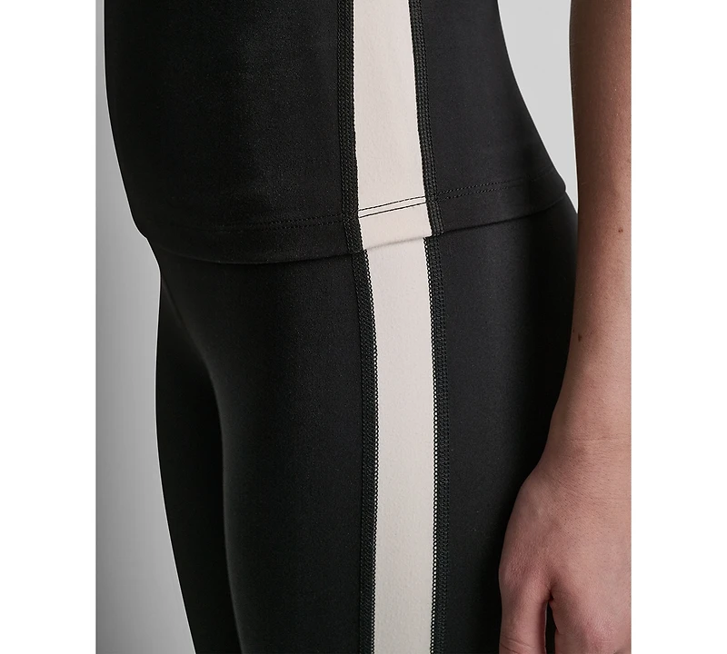 Dkny Sport Women's Side-Stripe High-Rise Flared Leggings