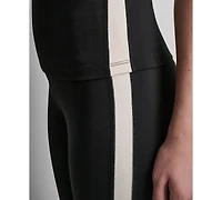 Dkny Sport Women's Side-Stripe High-Rise Flared Leggings