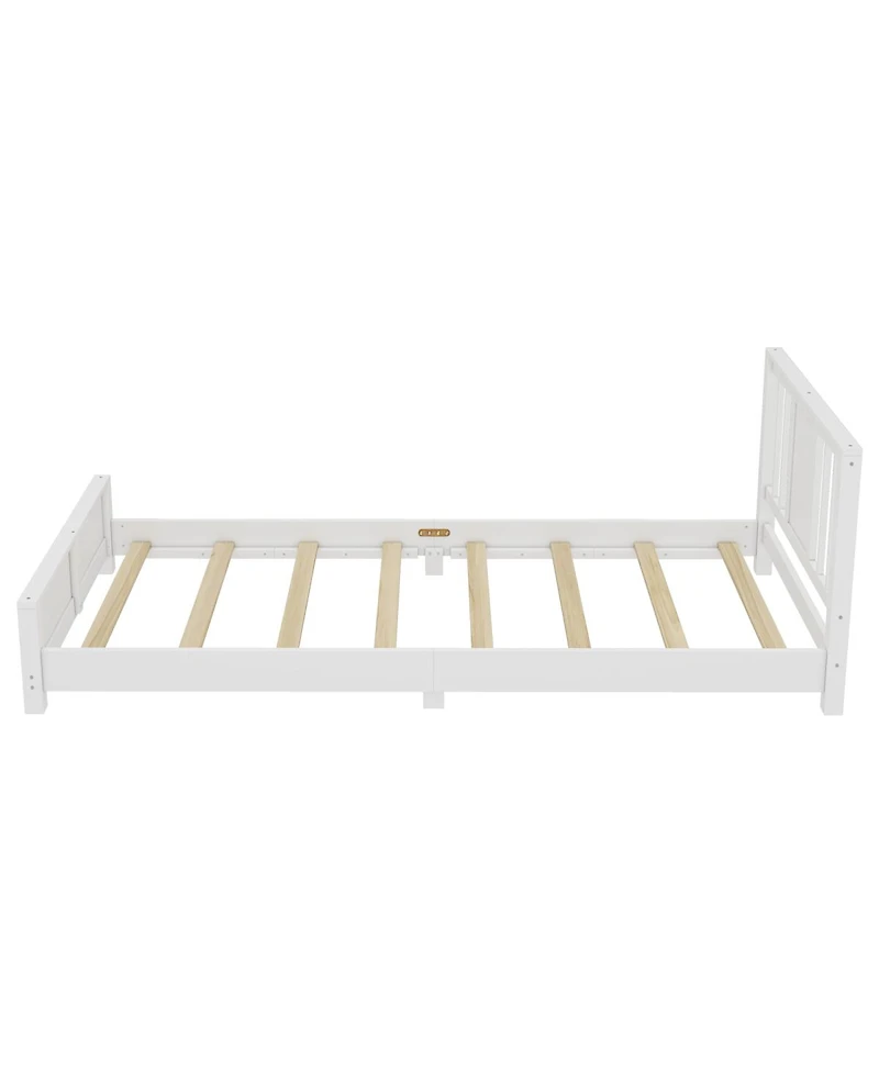 Streamdale Furniture Twin Size Solid Wood Platform Bed Frame with Headboard