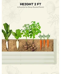 Xo 8x4x2FT Galvanized Raised Garden Bed, 24" Tall Metal Planter Box for Vegetables Flowers, Rust-Resistant Outdoor Garden Bed
