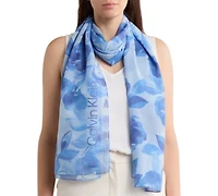 Calvin Klein Women's Faded Floral Chiffon Scarf