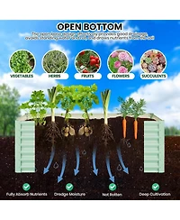 Xo 8x4x2FT Galvanized Raised Garden Bed, Large Metal Planter Box for Vegetables, Flowers and Herbs Rust-Resistant Outdoor Garden Bed