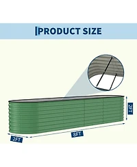 Xo Galvanized Raised Garden Bed, Metal Planter Box for Vegetables Flowers Herbs, Rust-Resistant Outdoor Garden Bed for Backyard Patio