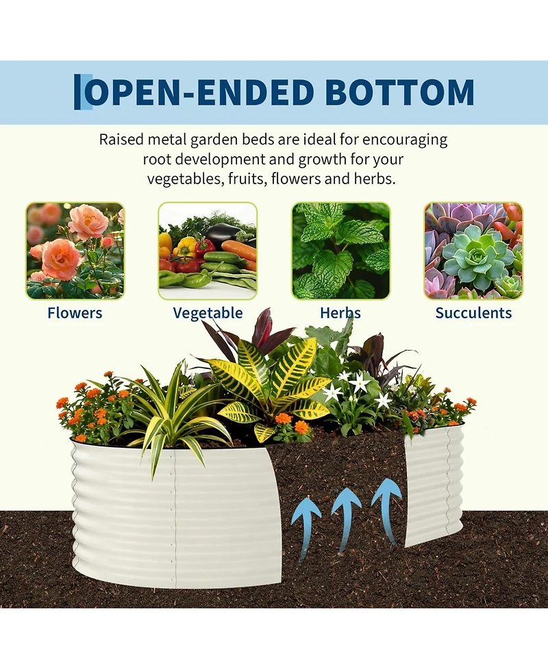 Xo 2-Pack 8x4x2FT Galvanized Raised Garden Bed, Metal Planter Boxes for Vegetables Flowers Herbs, Rust-Resistant Outdoor Garden Beds