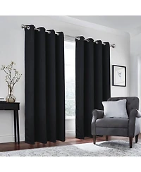 Rt Designers Collection 100percentage Polyester 190 Gsm Marina Revisible Blackout Grommet Curtain Panel