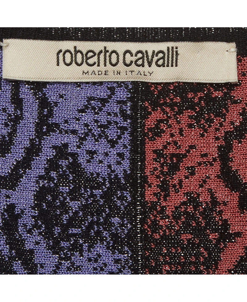 Pre-Owned Roberto Cavalli Women's Panelled Knit Sleeveless Maxi Dress