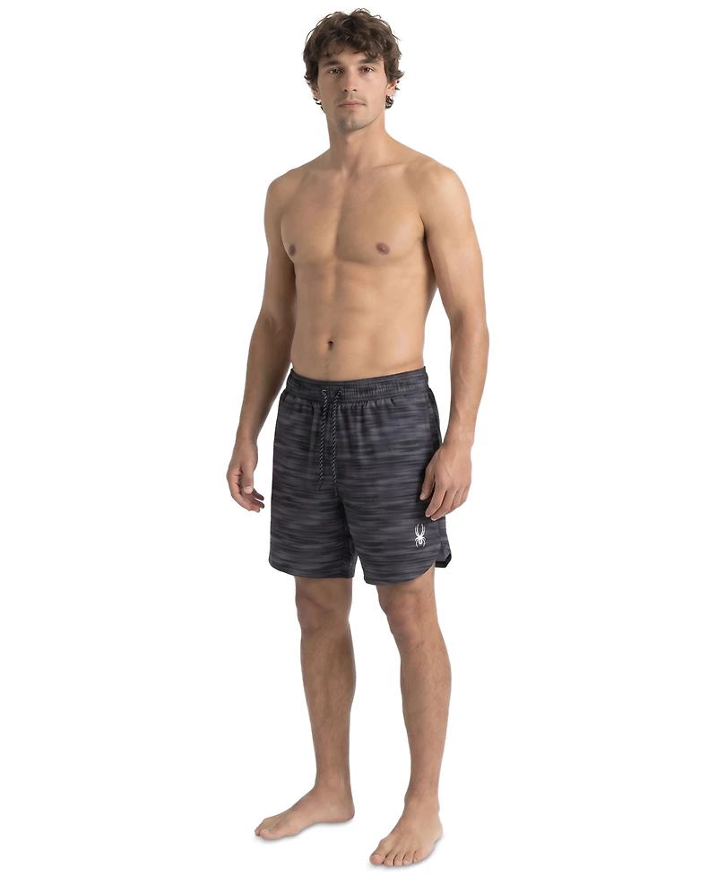 Spyder Men's Jute Print Scallop 7.5" Volley Swimsuit