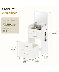 Vlsrka 3 1 Vanity Desk with Flip Top Mirror for Bedroom
