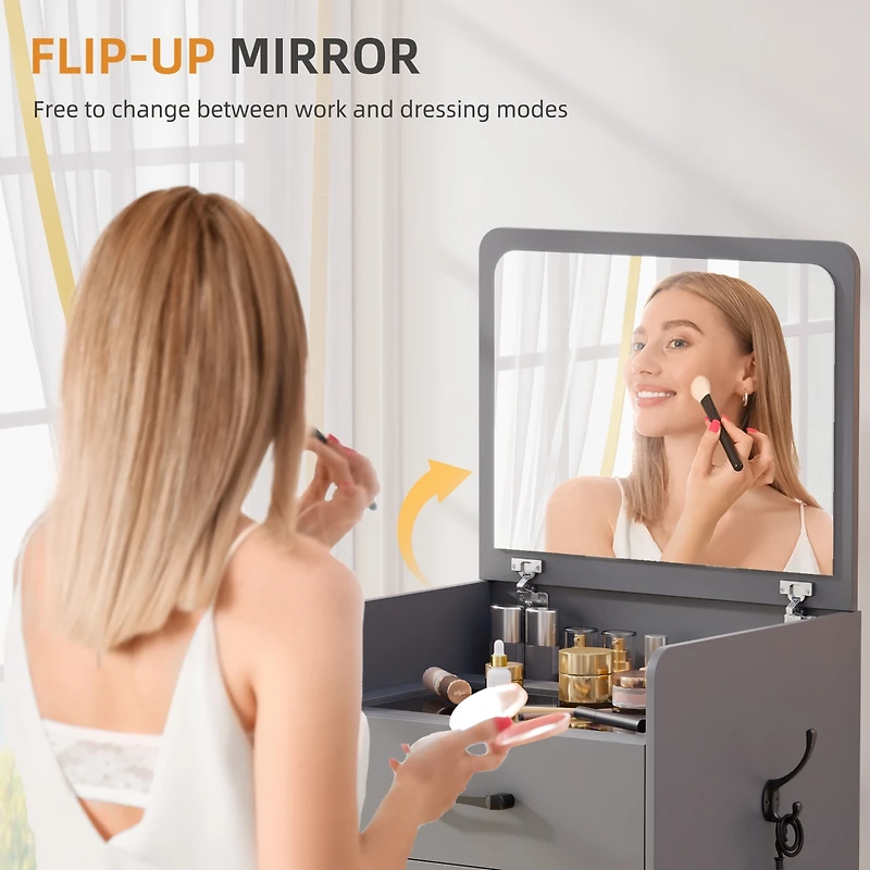 Vlsrka 3 1 Vanity Desk with Flip Top Mirror for Bedroom