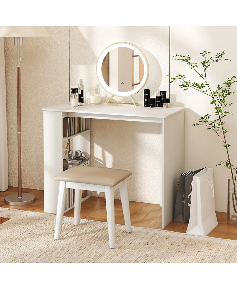 Slickblue Computer Desk with Bookshelf for Small Space Home Office