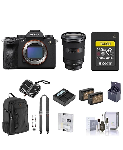 Sony Alpha 1 Mirrorless Camera with Fe 24-70mm f/2.8 Lens, Bundle w/160GB CFexpress Card and Wallet, Backpack, 2x Battery, 72mm Filter Kit, Dual