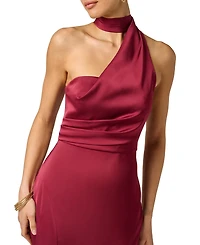 Adrianna Women's Stretch Satin Halter Neck Ball Gown