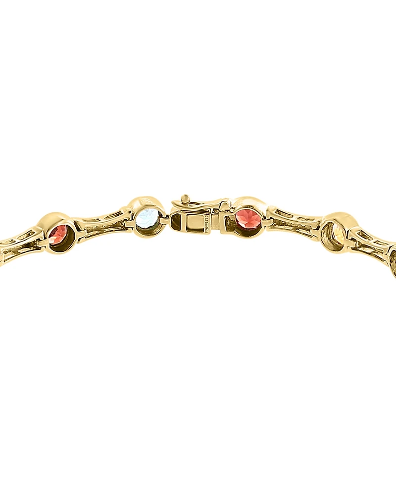 Effy Collection Multi-Gemstone (4-1/3 ct. t.w.) & Diamond Bangle (3/8 ct. t.w.) in Gold Over Silver