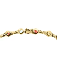 Effy Collection Multi-Gemstone (4-1/3 ct. t.w.) & Diamond Bangle (3/8 ct. t.w.) in Gold Over Silver