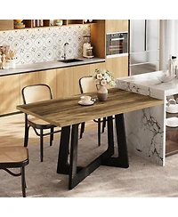 Tribesigns 47-Inch Dining Table for 2-4 People, Small Kitchen Table with Sturdy Pedestal Base, Farmhouse Wood Kitchen and Dining Room Furniture