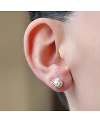 The Lovery Fluted Pearl Screw Back Stud Earrings