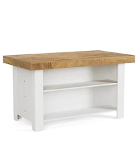 Tribesigns 3-Tier Farmhouse Kitchen Island with Large Worktop and Leg Room,55'' Stationary Island Table with Storage