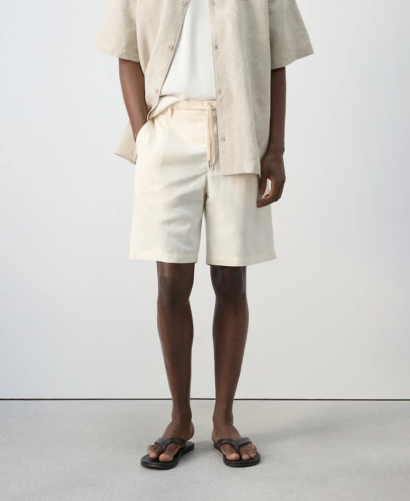 Mango Men's Linen Lyocell 8.27" Shorts