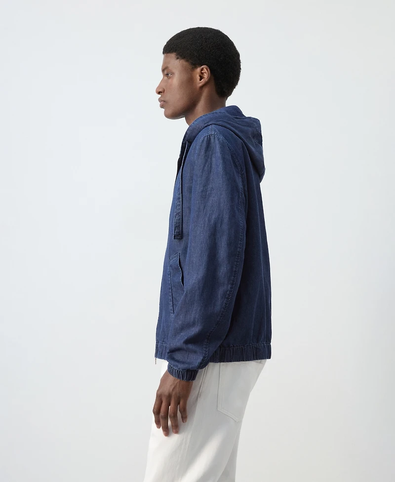 Mango Men's Hooded Denim Jacket